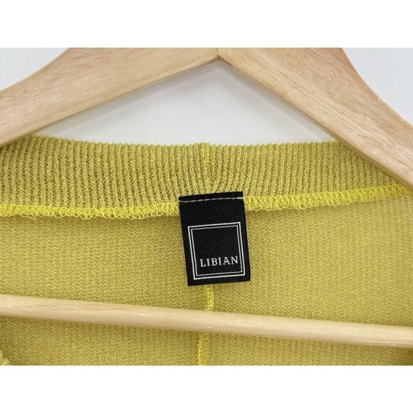 Libian Women's Pullover Sweater Knit High-Low Hem Yellow O/S? - Picture 6 of 10